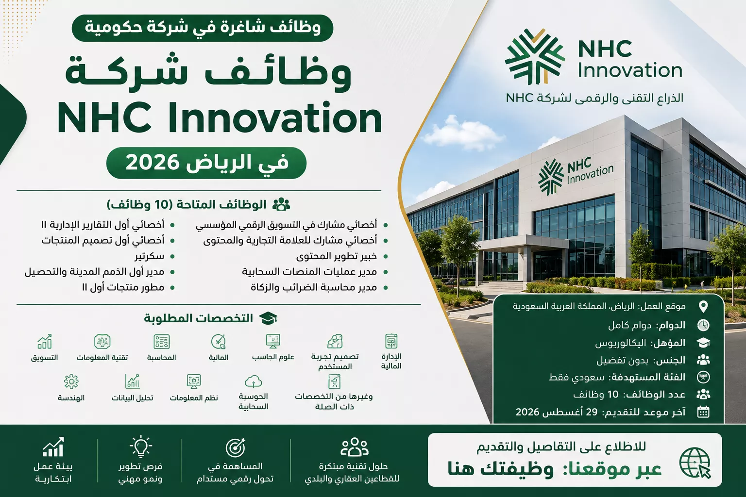 وظائف شركة NHC Innovation الرياض 2026