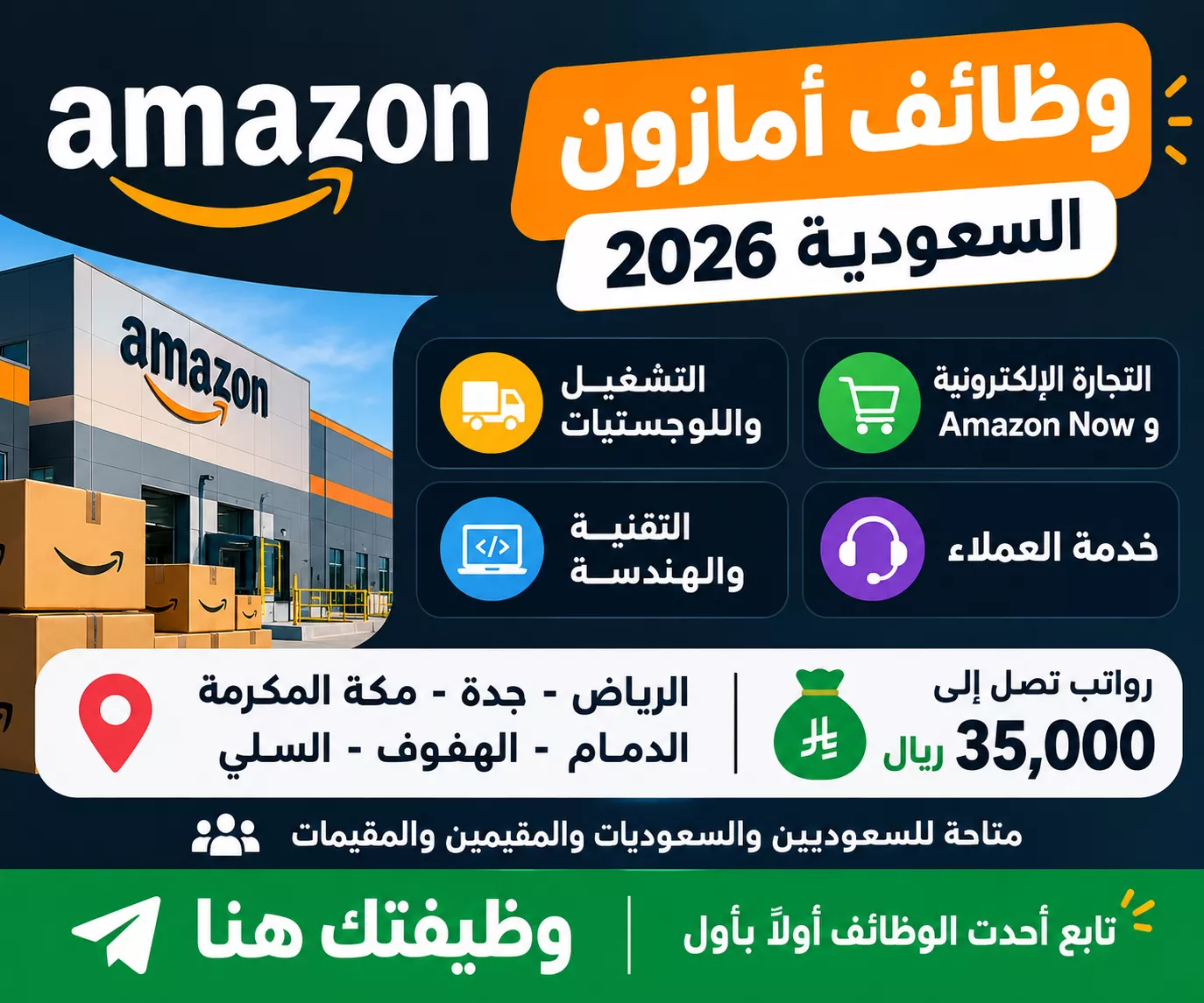وظائف شركة أمازون