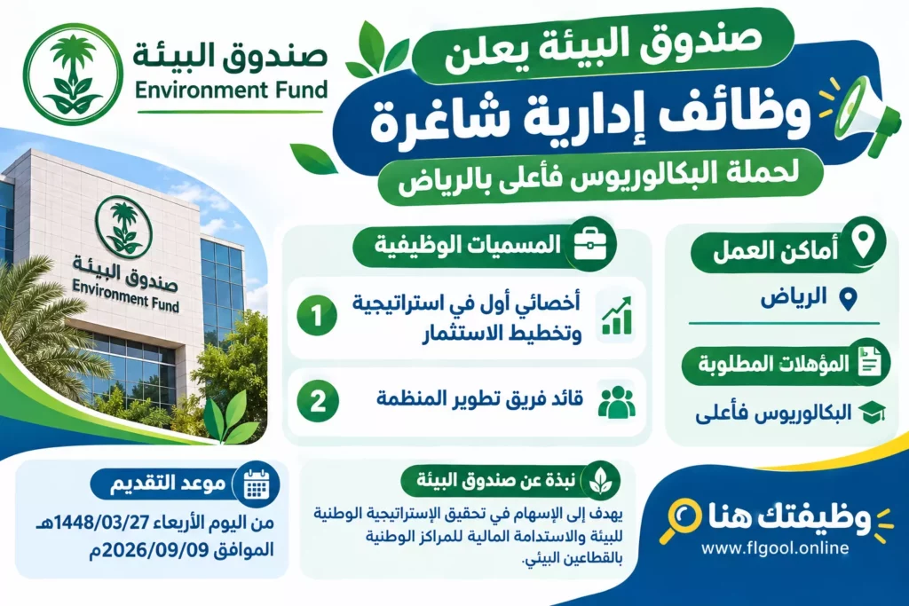 وظائف صندوق البيئة السعودي