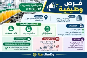 وظائف شركة أغذية ومشروبات في جدة بالمدينة الصناعية الأولى